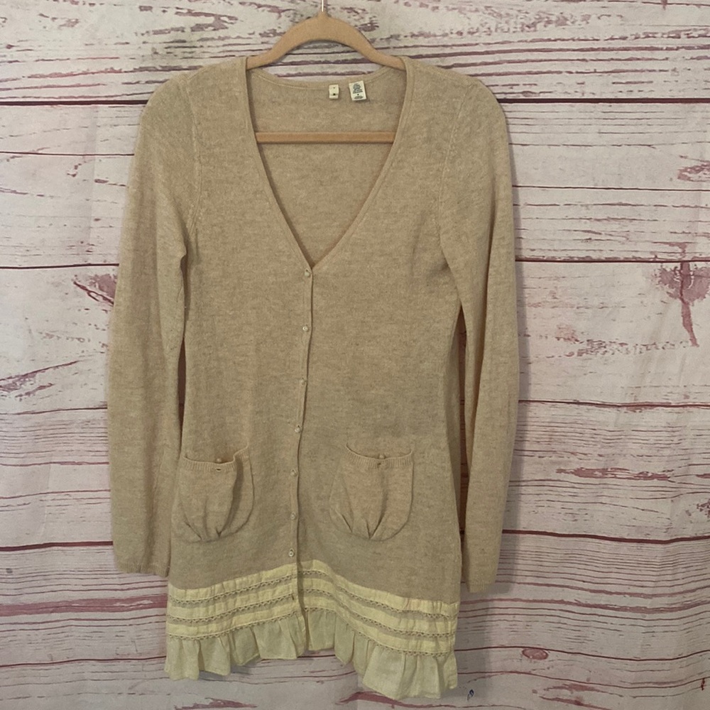 Anthropologie Moth wool blend long cardigan